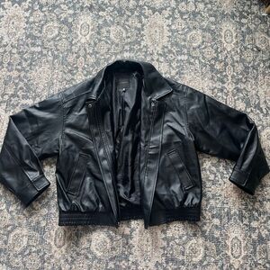 Dynamite Leather Bomber Jacket